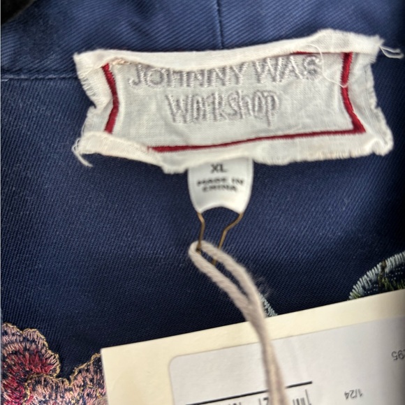 Johnny Was Navy Floral Embroidered Kimono - Picture 8 of 8